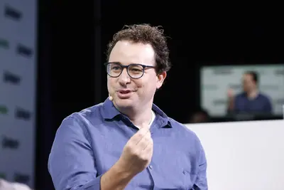 Archive: Dario Amodei at TechCrunch Disrupt, 20 September 2023. Not a photograph of the October 2026 fund announcement.