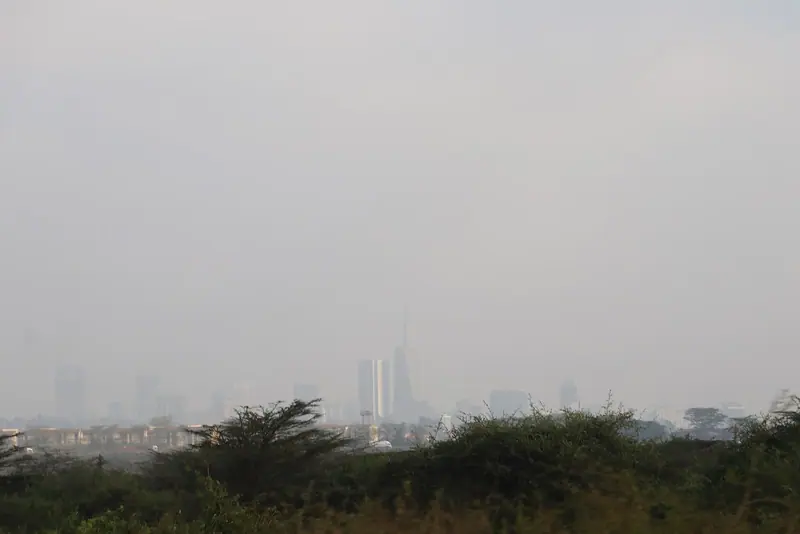 Nairobi skyline viewed from Nairobi National Park, Kenya, 27 September 2025. Context photograph.