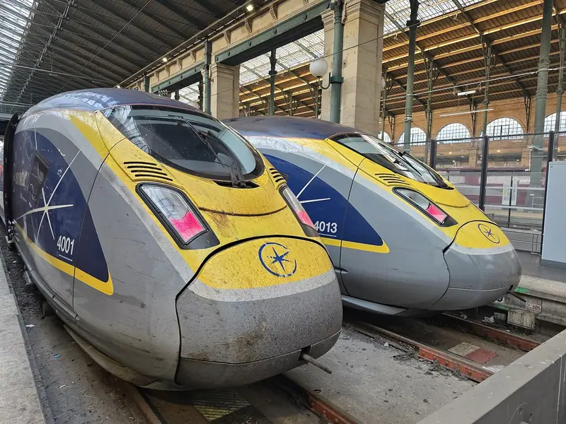 Архив: влакове Eurostar на Париж Гар дю Нор, 20 юли 2026 г. Не показва планираните ремонтни дейности.