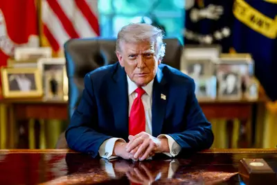 Archive: official portrait of Donald Trump, 1 June 2026. Not a photograph of the sanctions order being signed.