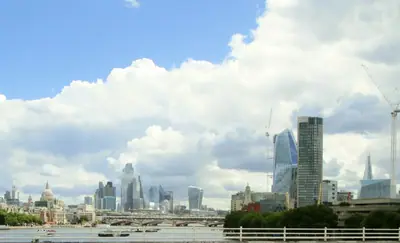 London skyline from Waterloo Bridge, July 2025 — archive photograph