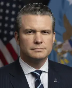 Official portrait of Pete Hegseth, 27 January 2025. Archive; not the reported Israel visit.