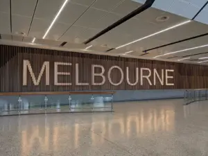 Melbourne Airport international Terminal 2, 6 February 2022. Archive; not the proposed expanded terminal.