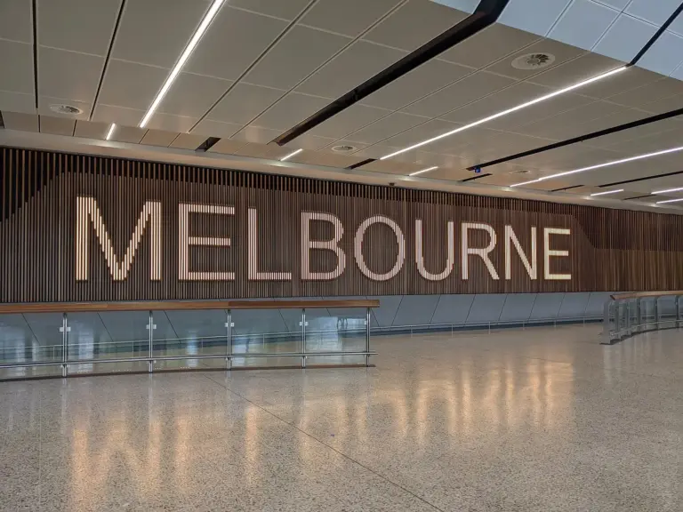 Melbourne Airport international Terminal 2, 6 February 2022. Archive; not the proposed expanded terminal.