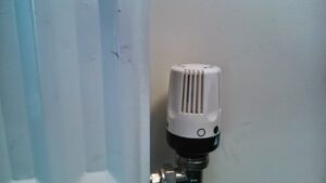 A radiator thermostat, 11 June 2014. Illustrative archive; not a particular Sofia building or a record of the 2026 heating start.