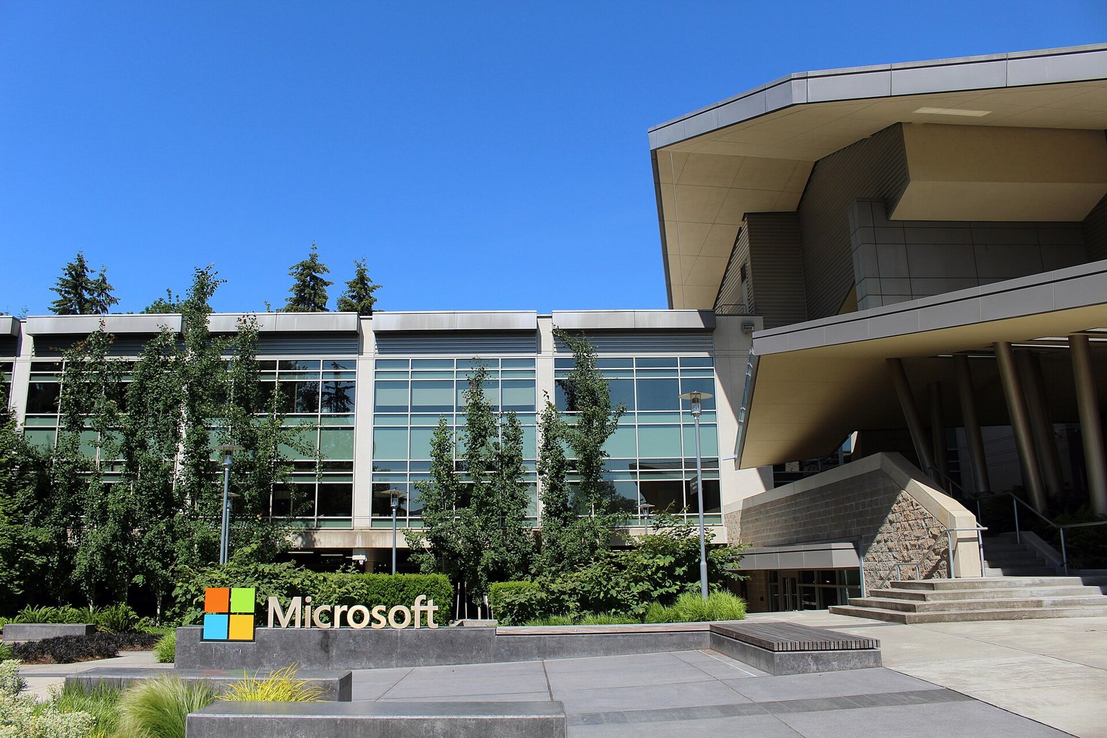 Building 92 at Microsoft headquarters in Redmond, Washington, 30 May 2016. Archive exterior, not a data centre or the 2026 earnings event.