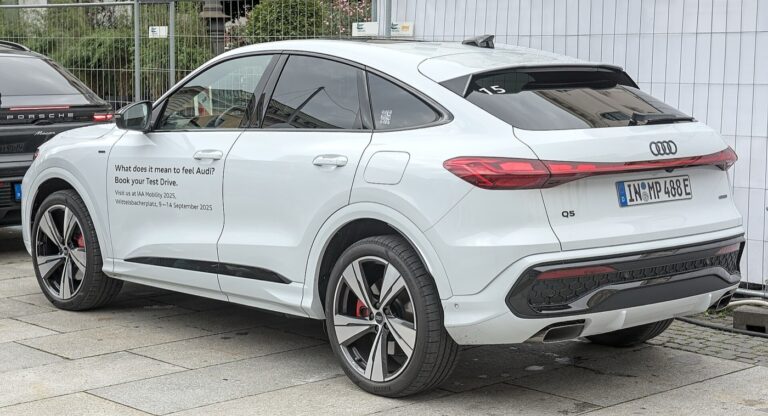 Audi Q5 Sportback e-hybrid at IAA Mobility, September 2025. Illustrative archive; not the planned Georgia factory or its announced model.