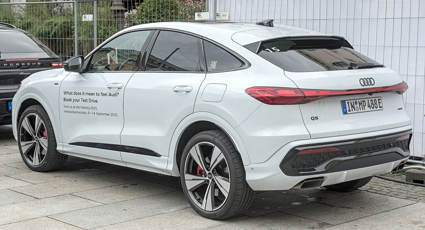 Audi Q5 Sportback e-hybrid at IAA Mobility, September 2025. Illustrative archive; not the planned Georgia factory or its announced model.