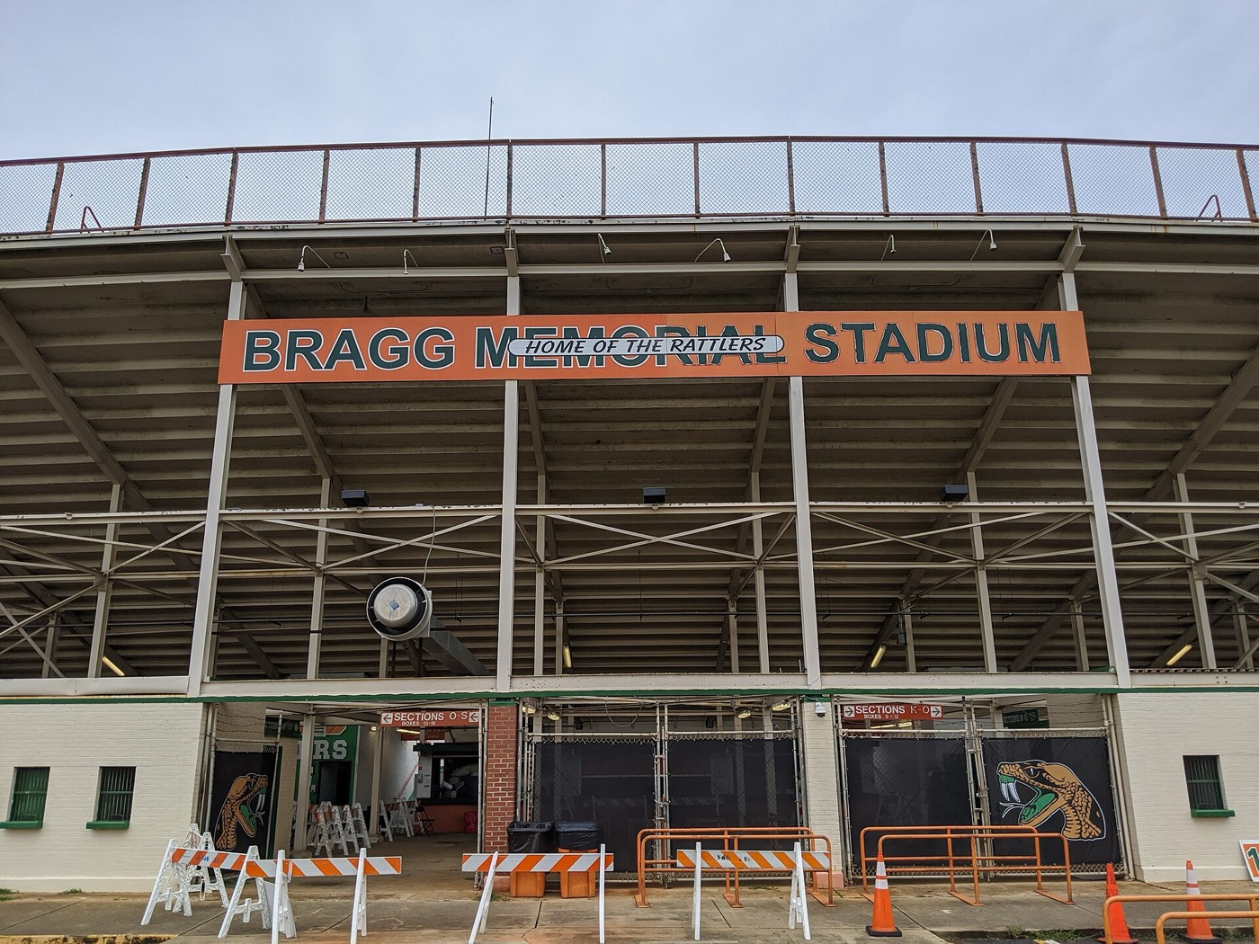 Eastern entrance of Bragg Memorial Stadium, 19 August 2020. Archive; not the shooting scene.