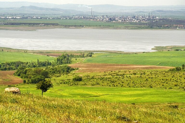 Lukoil Neftochim Burgas seen across Lake Burgas. Archive photograph; not a record of the October 2026 licence amendment.