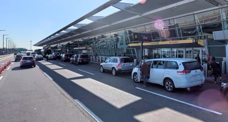 Departures at JFK Airport Terminal 4, 1 June 2019. Illustrative archive, not an Ebola screening operation.