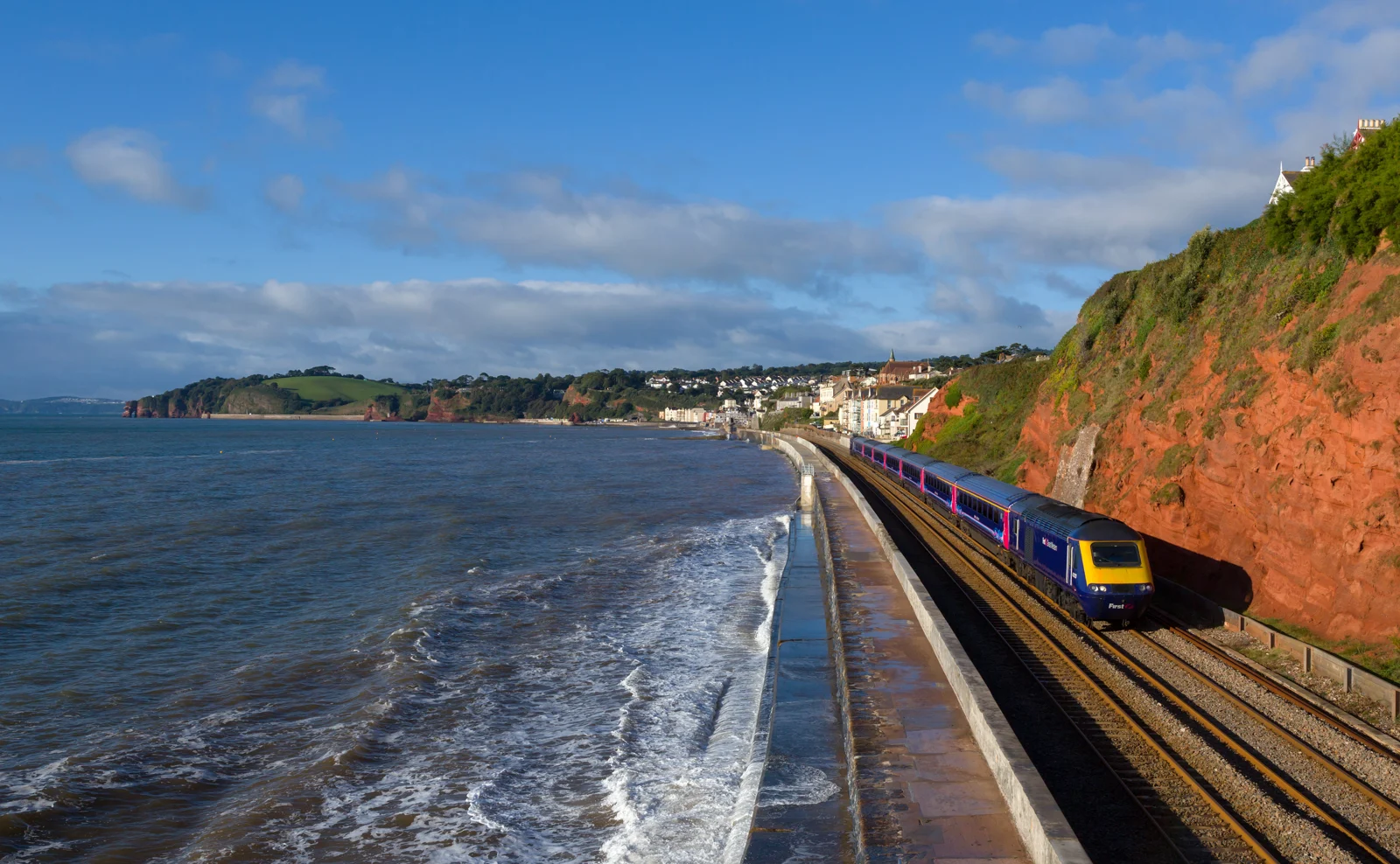 Archive photo: GWR train at Dawlish; not damage from Storm Austen