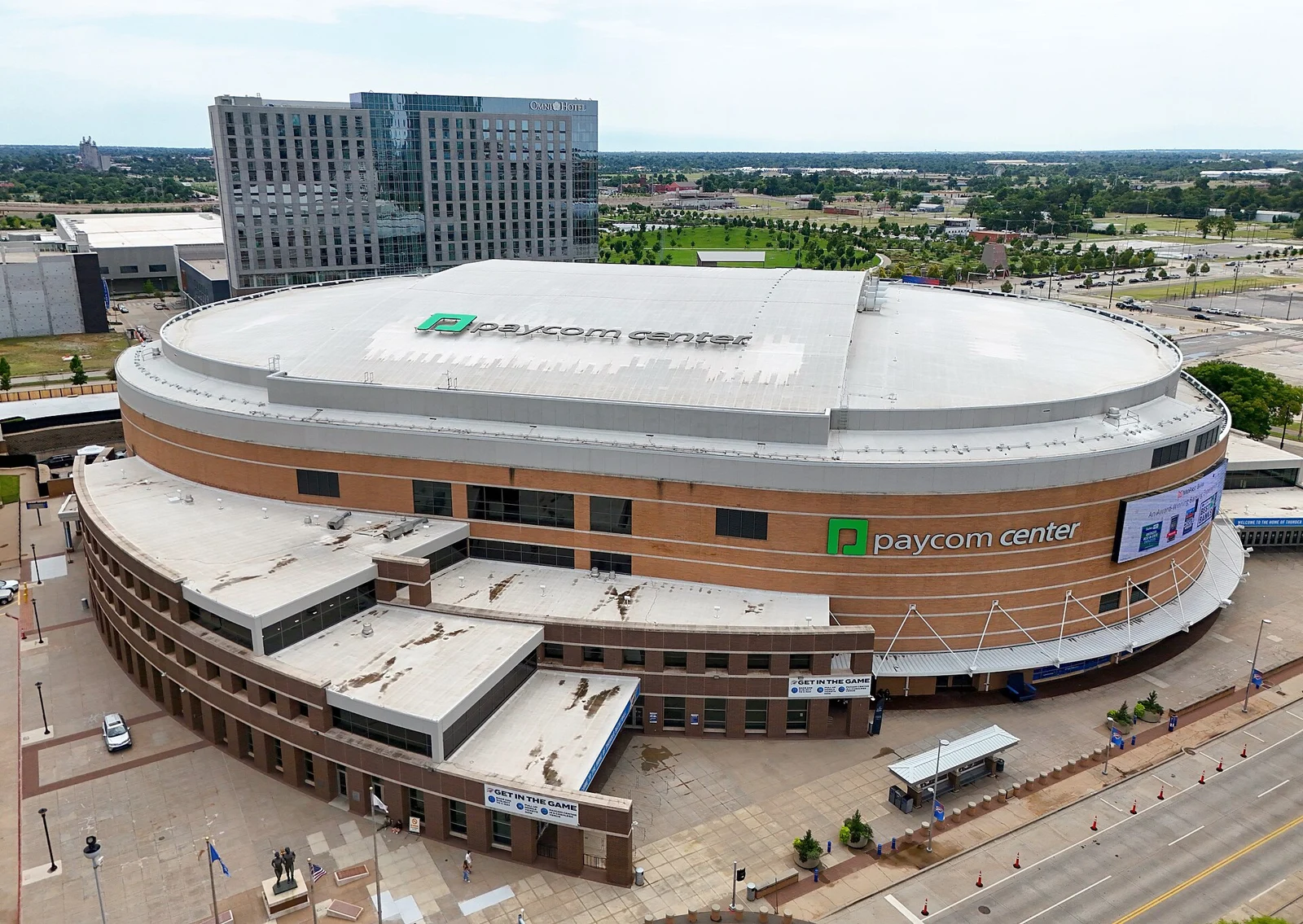Paycom Center in Oklahoma City, August 2024; archive exterior.