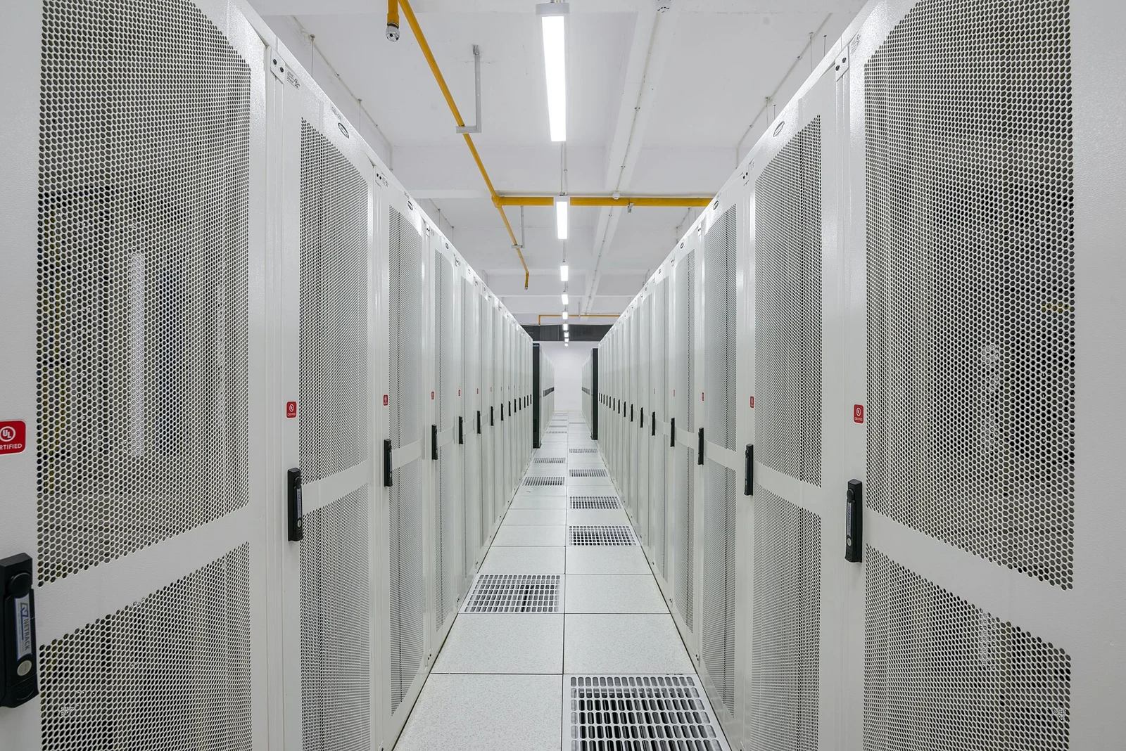 Server racks at Amravati Data Center, India, August 2021; not NVIDIA DSX.