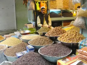 Dried foods at a Kabul market, October 2010; archive.