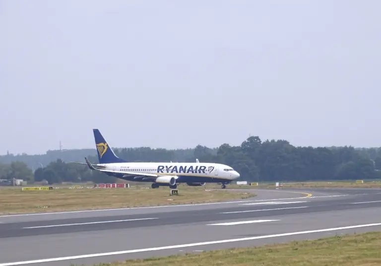 Ryanair Boeing 737 at Brussels Airport, July 2018; archive photograph.