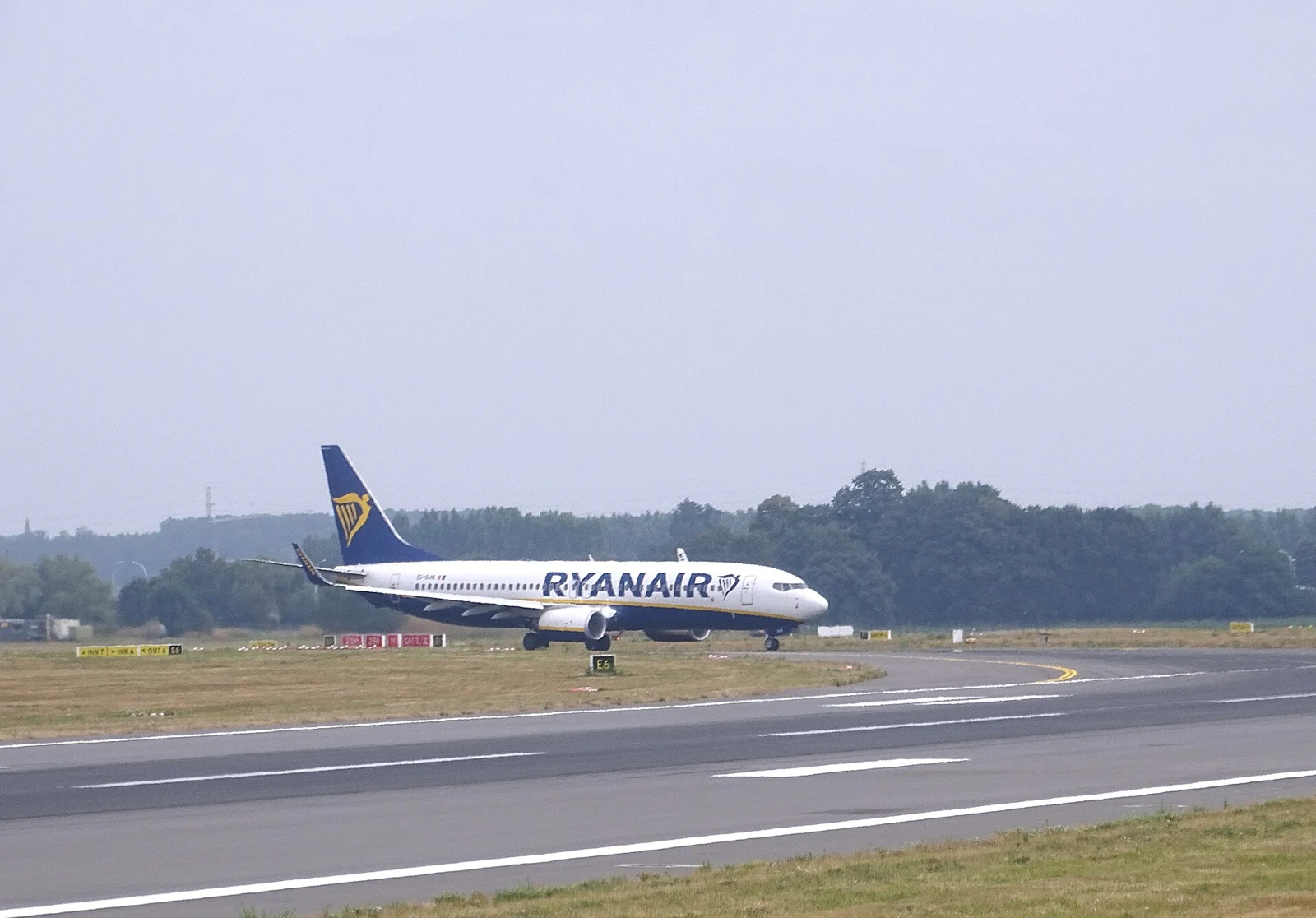 Ryanair Boeing 737 at Brussels Airport, July 2018; archive photograph.