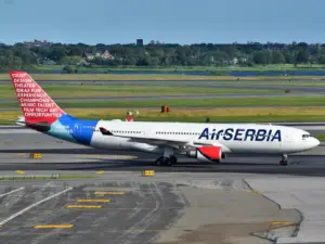 Airbus A330 на Air Serbia на JFK, юни 2019 г.; архивна снимка.