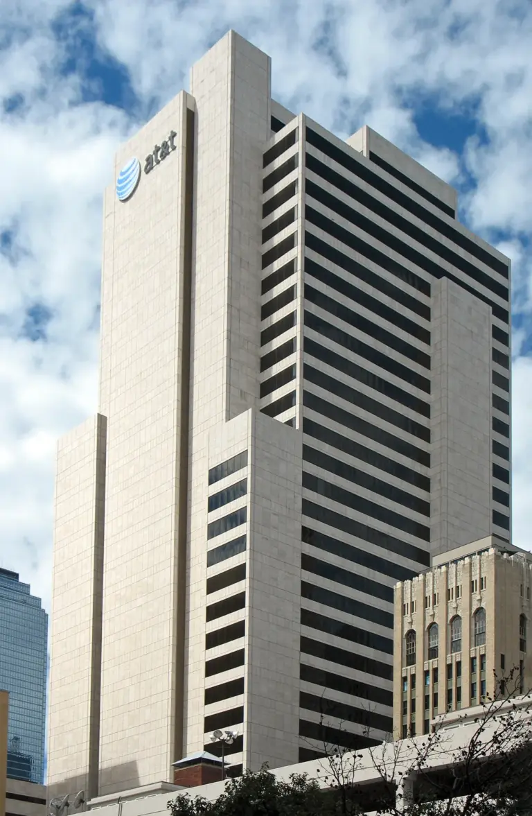 One AT&T Plaza, the company’s headquarters in Dallas.
