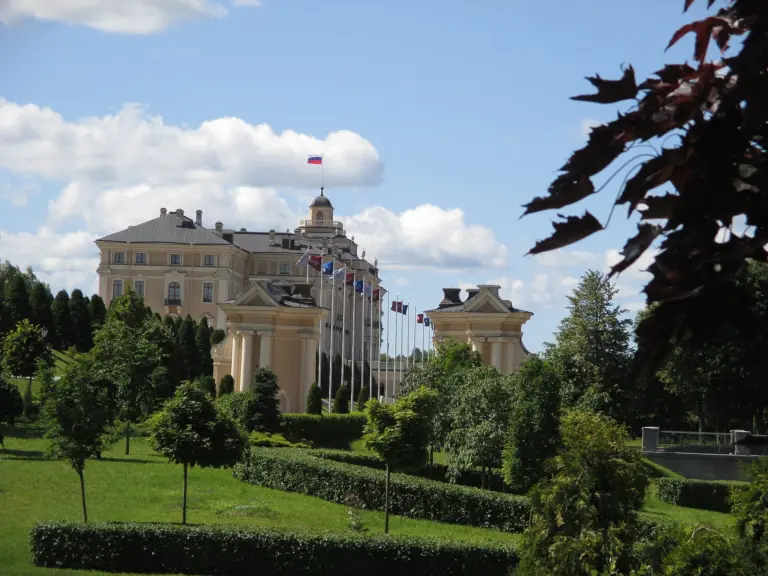 Eastern facade of the Constantine Palace in Strelna in 2015.