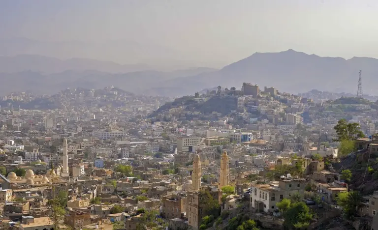 Archive view across Taiz, Yemen, in August 2013.